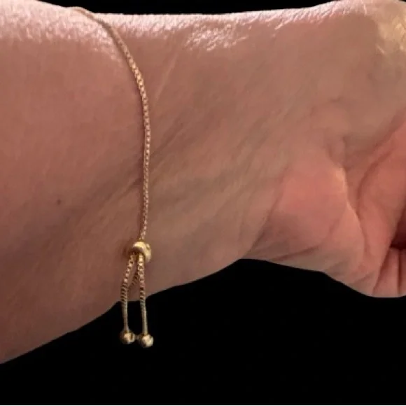 Pretty Bird Jewelry Gold Tone and Clear CZ Slider Bracelet - Picture 3 of 3